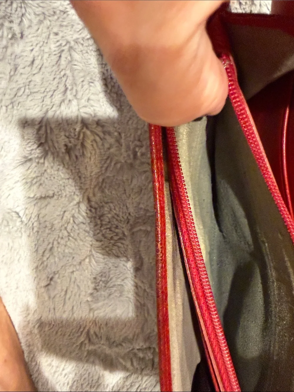 Cartier Red Leather Clutch with Silver-Tone Closure